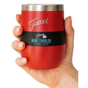 Fiestaware Fiesta 15 oz WINE Tumbler Travel Cup Mug SCARET RED